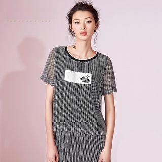 Applique Short Sleeve Knit Top