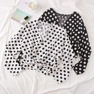 Polka-dot Knotted Top