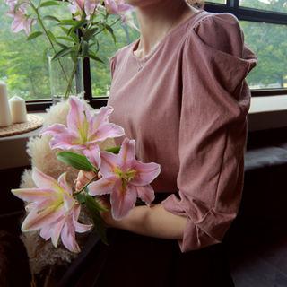 Shirred 3/4-sleeve Top