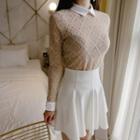 Set: Lace Blouse + Mini A-line Skirt