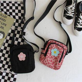 Flower Appliqued Crossbody Bag