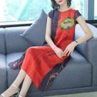 Short-sleeve Flower Print Dress