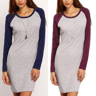 Long Raglan Sleeve T-shirt Dress