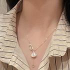 Shell Necklace 1 Pc - White & Gold - One Size