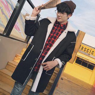 Lettering Fleece Lined Coat