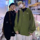 Couple Matching Stand Collar Half-zip Sweatshirt