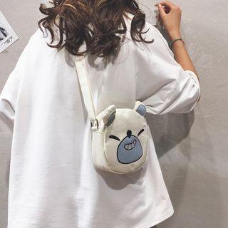 Bear Print Crossbody Round Bag