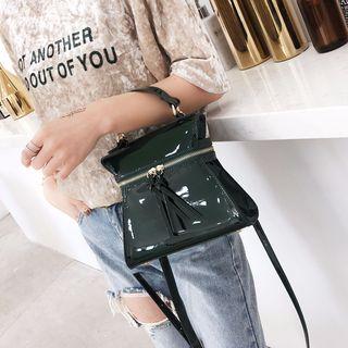 Faux-leather Patent Satchel