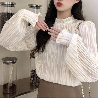 Pleated Blouse Almond - One Size