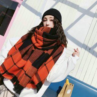 Plaid Scarf Plaid - Tangerine - One Size