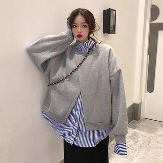 Mock Two-piece Cut Out Pullover