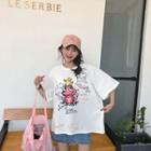 Short-sleeve Frog Printed T-shirt