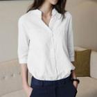 Stand-collar 3/4 Sleeve Blouse
