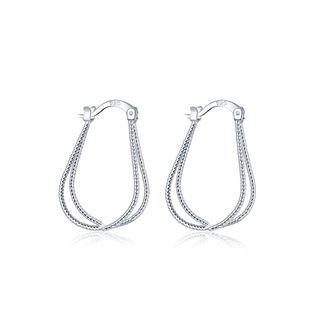 Simple And Fashion Line Earrings Silver - One Size