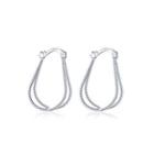 Simple And Fashion Line Earrings Silver - One Size