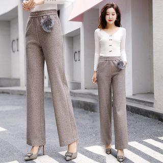 Pom Pom High-waist Wide-leg Pants