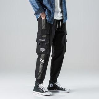 Two-tone Cropped Harem Cargo Pants