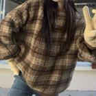 Long-sleeve Plaid Fleece Sweatshirt