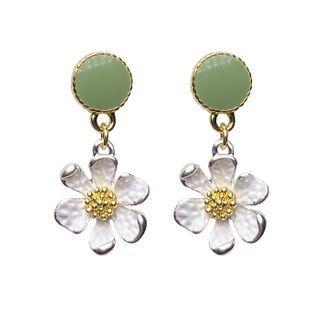 Flower Dangle Earring 1 Pair - S925 Silver - One Size