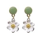 Flower Dangle Earring 1 Pair - S925 Silver - One Size