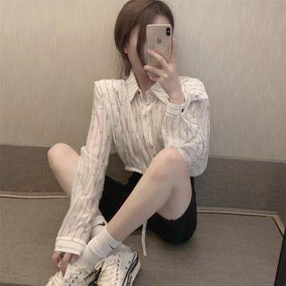 Long-sleeve Rope Print Shirt