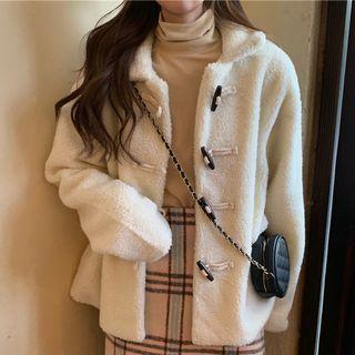 Faux Shearling Duffle Jacket Beige Almond - One Size