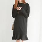 Ruffle Long-sleeve Knit Dress