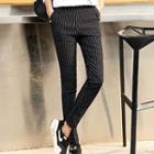 Pinstriped Slim-fit Padded Pants