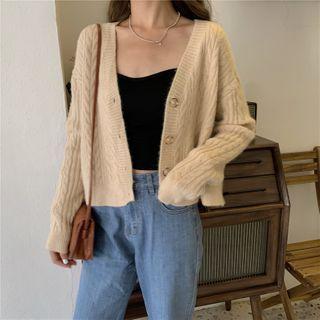 Buttoned Cable-knit Top