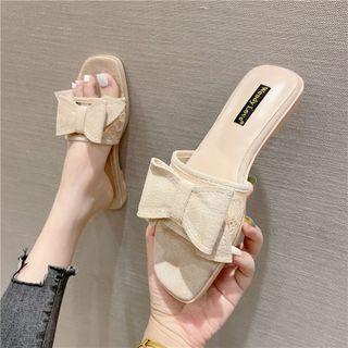 Bow Lace Flat Slide Sandals