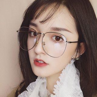 Oversized Metal Frame Eyeglasses