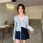 Long-sleeve V-neck Top / Shorts