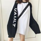 Oversized Long-sleeve Cut Out Lettering T-shirt