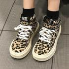 Platform Leopard Patterned High-top Sneakers