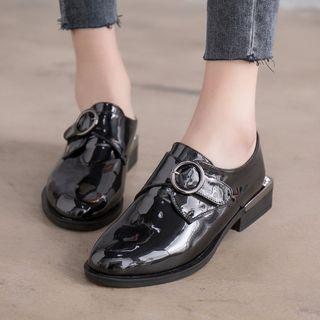Patent Buckle Velcro Loafers