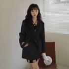 Plain Belt Suit Skirt
