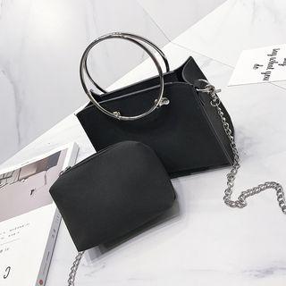 Set: Chain Strap Crossbody Bag + Zip Pouch