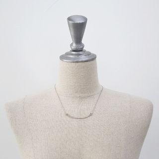 Bar Linked Chain Necklace Silver - One Size