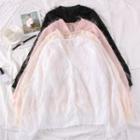 Sheer Furry V-neck Shirt