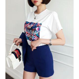 Round-neck Printed T-shirt One Size