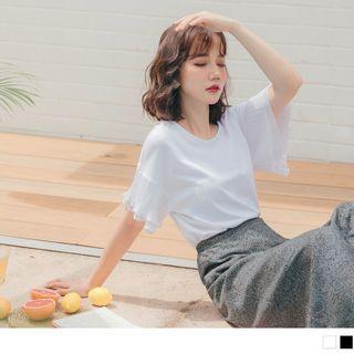 Ruffled Bell Short Sleeve Top