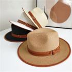 Faux Leather Bow Sun Hat