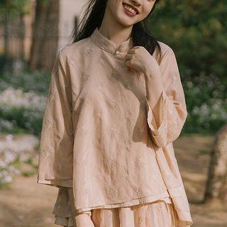 Floral Oversize Top With Floral A-line Skirt