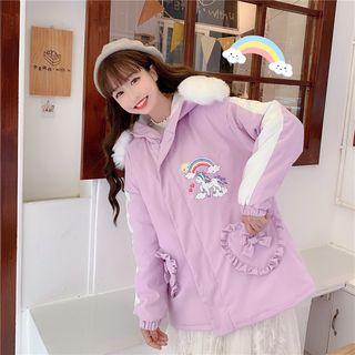 Unicorn Print Hooded Jacket