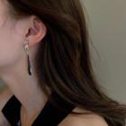 Palm Faux Pearl Alloy Drop Earring 1 Pair - Black & Silver - One Size