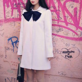 Bow Neck Button Coat