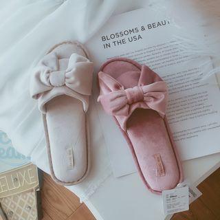 Velvet Bow Slippers