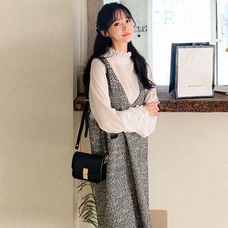 V-neck Melange Jumper Dress