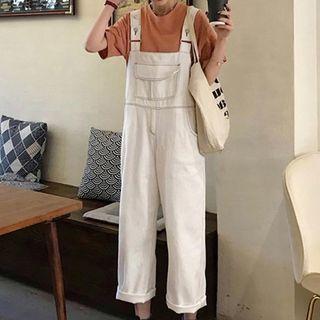 Wide-leg Jumper Pants White - One Size