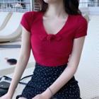 Ribbon Short-sleeve Top